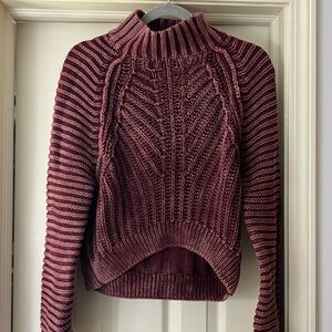 Free People Maroon Cowl Neck Sweater